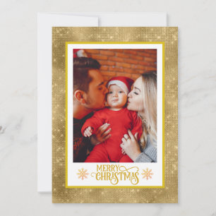 Weihnachtssegen I Familienfoto und goldene Schrift