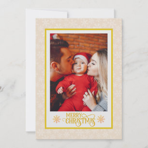 Weihnachtssegen I Familienfoto und goldene Schrift
