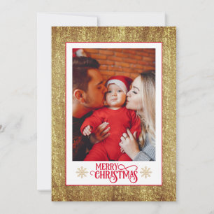 Weihnachtssegen I Familienfoto und goldene Schrift