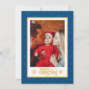 Weihnachtssegen I Familienfoto und goldene Schrift