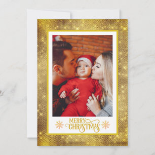 Weihnachtssegen I Familienfoto und goldene Schrift