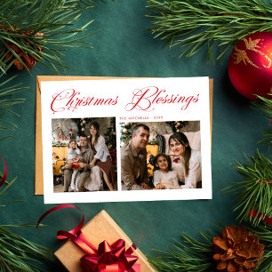 Weihnachtssegen Moderne Schrift 3 Foto Feiertagskarte