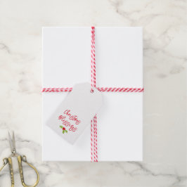 Weihnachtssegen Urlaubsfreude Stechpalme Frohe  Geschenkanhänger