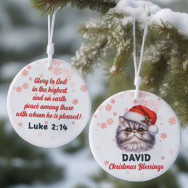 Weihnachtssegmente niedliche Perserkatze Keramik Ornament