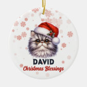 Weihnachtssegmente niedliche Perserkatze Keramik Ornament (Vorne)