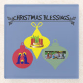 Weihnachtssegnen Glasuntersetzer (Vorderseite)