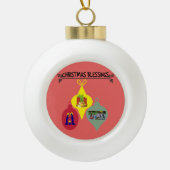 Weihnachtssegnen Keramik Kugel-Ornament (Vorderseite)