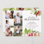 Weihnachtssegnung mehrfarbiges Foto Feiertagskarte (Vorne/Hinten)