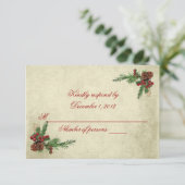 Weihnachtssehen RSVP Karte (Stehend Vorderseite)