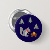 Weihnachtsseichhörnchen Roastnüsse auf Log Fire Button (Vorne & Hinten)