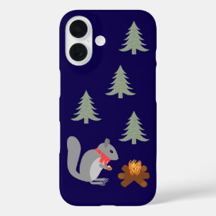 Weihnachtsseichhörnchen Roastnüsse auf Log Fire iPhone 16 Hülle