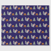 Weihnachtsseichhörnchen Roastnüsse auf Log Fire Geschenkpapier (Flach)