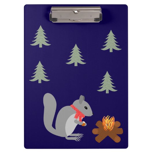 Weihnachtsseichhörnchen Roastnüsse auf Log Fire Klemmbrett (Vorderseite)