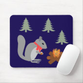 Weihnachtsseichhörnchen Roastnüsse auf Log Fire Mousepad (Mit Mouse)