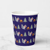 Weihnachtsseichhörnchen Roastnüsse auf Log Fire Pappbecher (Links)
