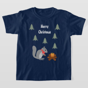 Weihnachtsseichhörnchen Roastnüsse auf Log Fire T-Shirt