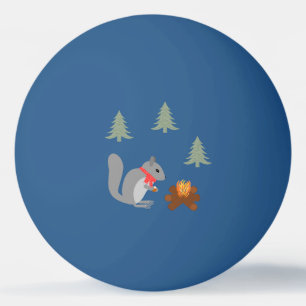 Weihnachtsseichhörnchen Roastnüsse auf Log Fire Tischtennisball