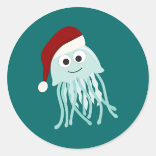 Weihnachtssellfisch Runder Aufkleber