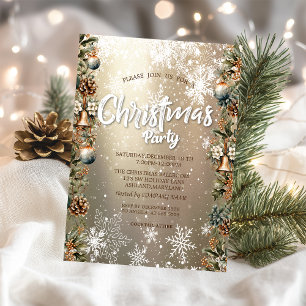 Weihnachtssells Pinecones Snowflakes Company Einladung