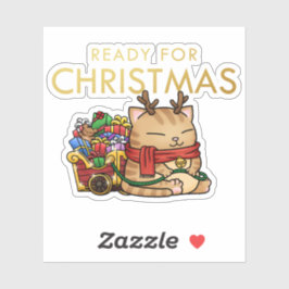 Weihnachtssenkatze Aufkleber