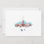 Weihnachtsservice mit einer Winterkirchenszene Einladung (Rückseite)