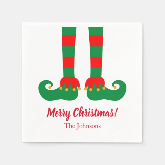 Weihnachtsservietten mit niedlichen Ellenfüßen Serviette (Vorderseite)