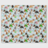 Weihnachtssheltie Shetland Sheepdog Wrapping Paper Geschenkpapier (Flach)