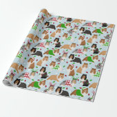 Weihnachtssheltie Shetland Sheepdog Wrapping Paper Geschenkpapier (Ungerollt)