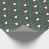 Weihnachtssiamesische Sankt-Katzen Geschenkpapier (Ecke)