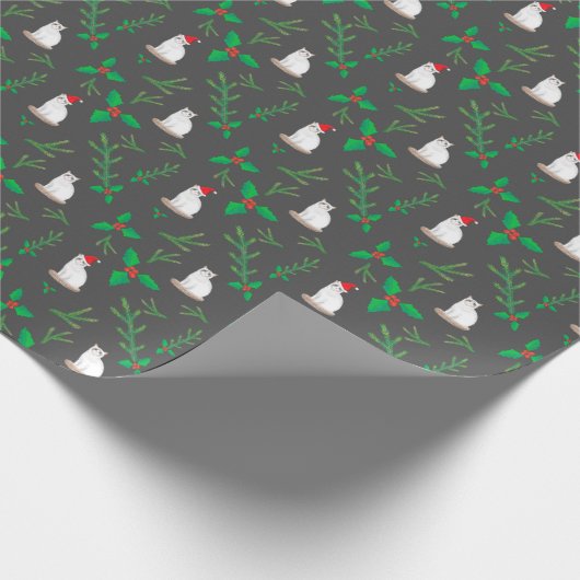 Weihnachtssiamesische Sankt-Katzen Geschenkpapier (Ecke)