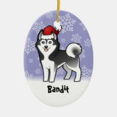 Weihnachtssibirischer Husky/alaskischer Malamute Keramikornament (Vorne)