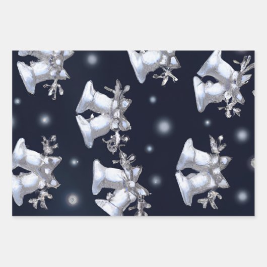 Weihnachtssilber Geschenkpapier Set (Vorderseite)