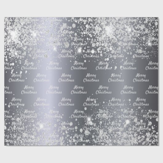 Weihnachtssilber-Glitzer Geschenkpapier (Flach)