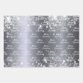 Weihnachtssilber-Glitzer Geschenkpapier Set (Vorderseite)