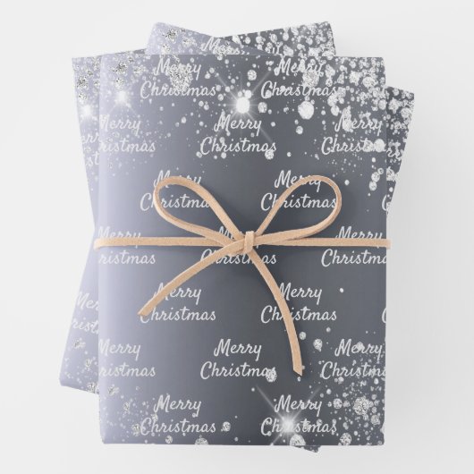 Weihnachtssilber-Glitzer Geschenkpapier Set (Beispiel)