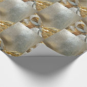Weihnachtssilber Gold-Band-Muster Elegant Geschenkpapier (Ecke)