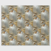 Weihnachtssilber Gold-Band-Muster Elegant Geschenkpapier (Flach)