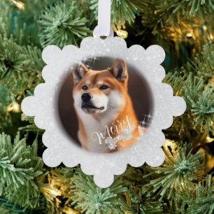 Weihnachtssilber Ornament Karte