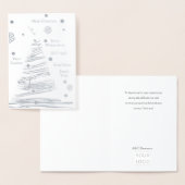 Weihnachtssilber Rustikaler Baum Handgezeichnet Folienkarte (Anzeige)