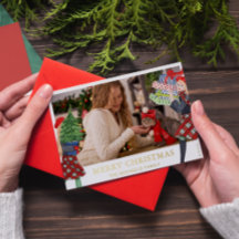 Weihnachtssillustration mit Foto Red