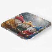 Weihnachtssingen der Mäuse im Schnee Pappteller (Gewinkelt)