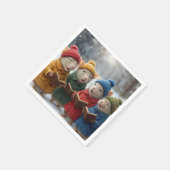 Weihnachtssingen der Mäuse im Schnee Serviette (Ecke)