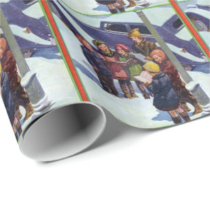 Weihnachtssingen im Schnee Geschenkpapier