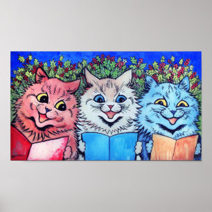 Weihnachtssingende Katzen, Louis Wain Poster