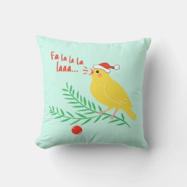 Weihnachtssingender Kanarienvogel Kissen