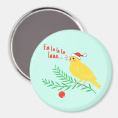 Weihnachtssingender Kanarienvogel Magnet (Vorderseite/Rückseite)