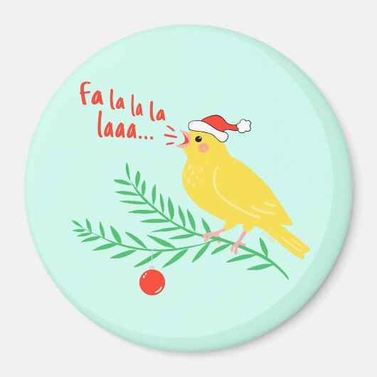Weihnachtssingender Kanarienvogel Magnet (Vorne)