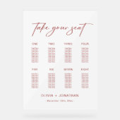 Weihnachtssitze Übersicht 8 Tische Acrylschild (Vorderseite)