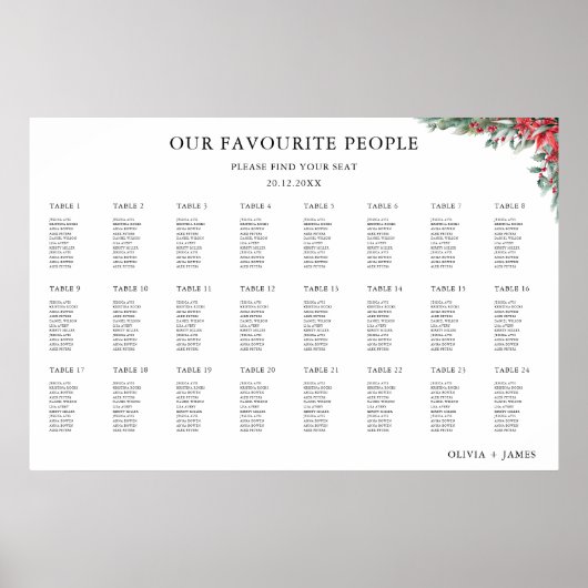 Weihnachtssitzplan Poster (Vorne)