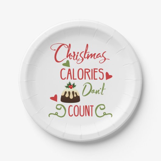 Weihnachtsskalorien zählen nicht zu den lustigen U Pappteller (Vorderseite)